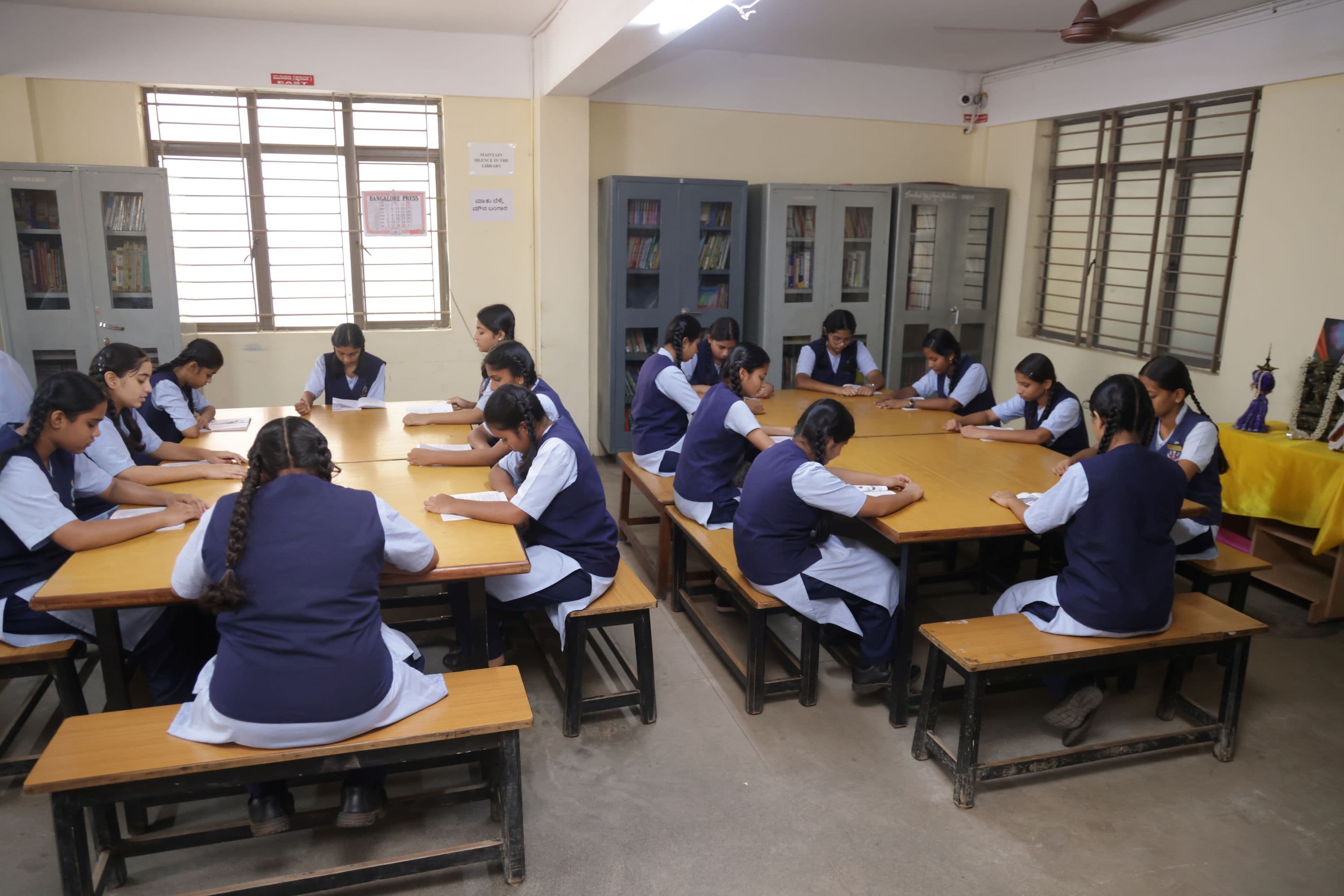 A classroom at Bapuji School, Davangere